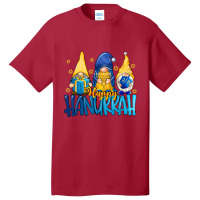 Hot Trend Happy Hanukkah Gnomes Pajamakah Funny Pajama Family Matching Basic T-shirt | Artistshot