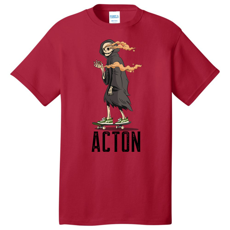 Limited Edition Acton Los Angeles California, Skeleton On A Skateboard Basic T-shirt | Artistshot