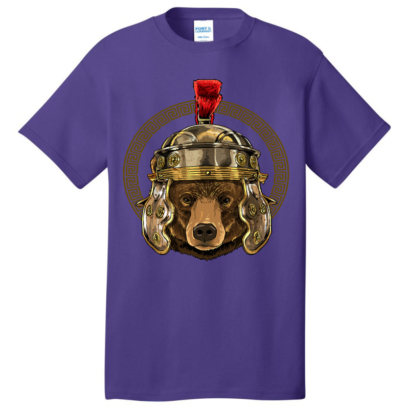 Bear In Roman Helmet Centurion Legionnaire Bear Lover 57.png Basic T-shirt by SCOTTALLENZ | Artistshot