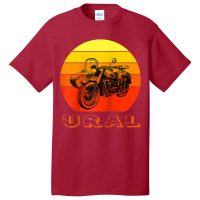 Retro Motorcycle Ural T Shirt   Vintage Sidecar Motorbike Raglan Baseb Basic T-shirt | Artistshot