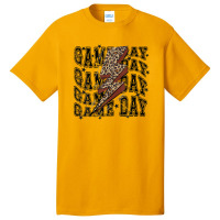 Game Day Football Leopard Lightning Bolt Football Lover Basic T-shirt | Artistshot