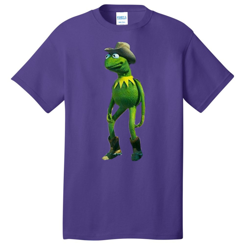 Shaelin Janae Cowboy Kermit   Green Blue Aesthetic Basic T-shirt by alheklupsm | Artistshot