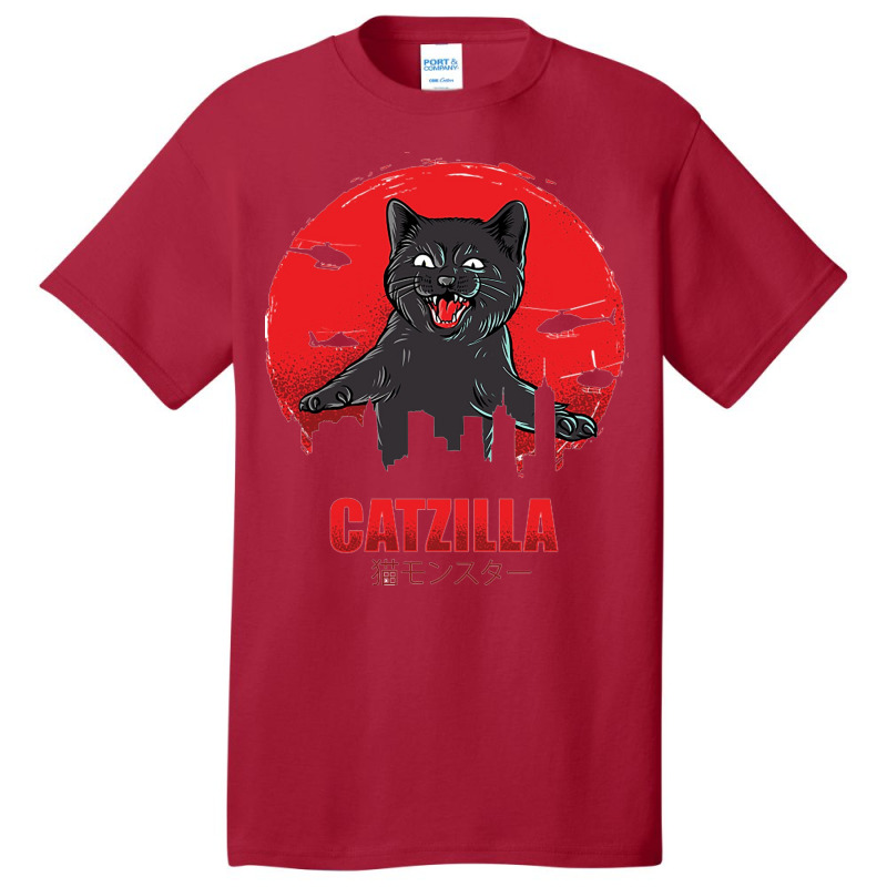 Cat Zilla Funny Cat Basic T-shirt by LeslyLindgren | Artistshot