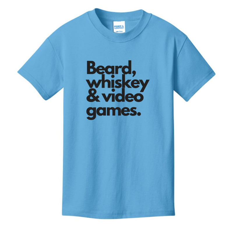 Beard, Whiskey   Video Games  Manly Whiskey Drinker Basic Youth T-shirt | Artistshot