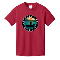 Trending Arcadia Lake Fishing Michigan Sunset Basic Youth T-shirt | Artistshot