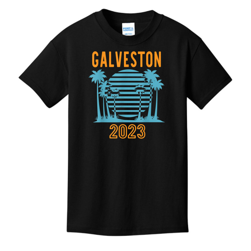 Galveston 2023 Family Vacation Cool Palm Tree T Shirt Basic Youth T-shirt by noelenedh2mar | Artistshot