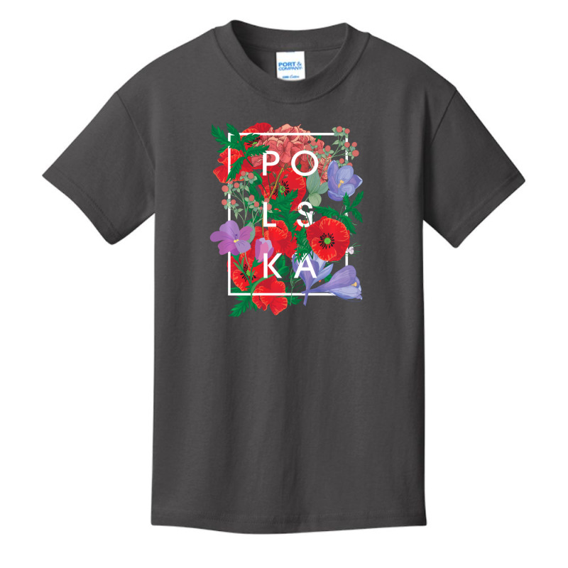 Limited Edition Flowers Of Poland Word Art Polska Polish Pride Basic Youth T-shirt by Pannell Quintero | Artistshot