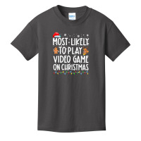 Most Likely To Play Video Games On Christmas Xmas Lights Basic Youth T-shirt | Artistshot