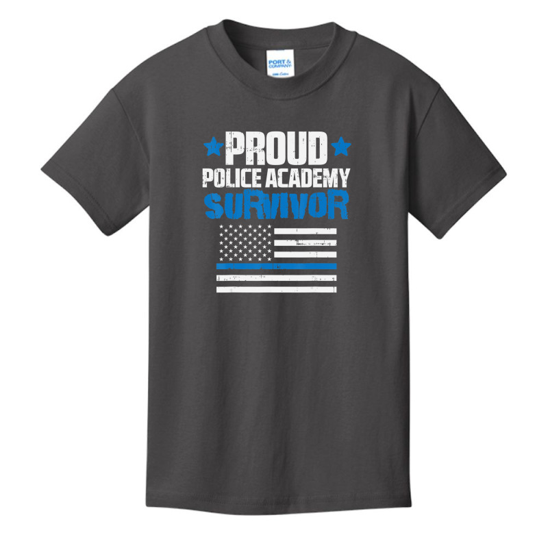 Trending Proud Police Academy Survivor Us Flag Thin Blue Line Basic Youth T-shirt | Artistshot