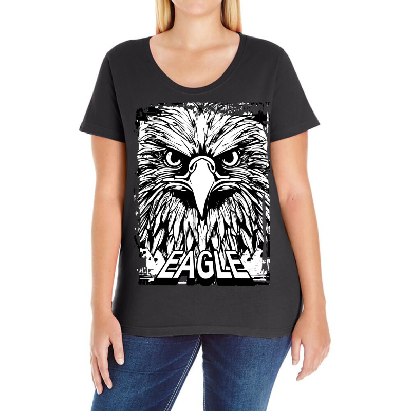 Eagle Black And White Ladies Curvy T-Shirt by Ayyen khusna | Artistshot