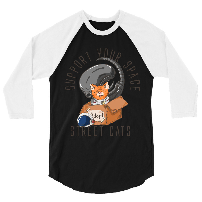 Support Your Space Street Cats 3/4 Sleeve Shirt | Artistshot