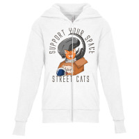 Support Your Space Street Cats Youth Zipper Hoodie | Artistshot