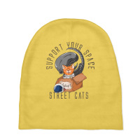 Support Your Space Street Cats Baby Beanies | Artistshot