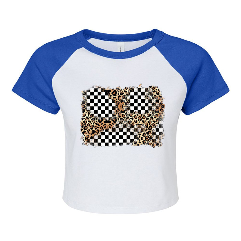 Race Leopard Background Raglan Crop Top by Zillion Design Studio | Artistshot