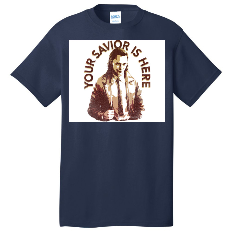 Your Savior Is Here Faded Portrait Poster Quote Basic T-shirt | Artistshot