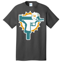 Miami Gun Dolphin Basic T-shirt | Artistshot