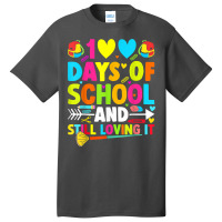 Cute 100 Days Of School And Still Loving It Hearts 100th Day T Shirt Basic T-shirt | Artistshot