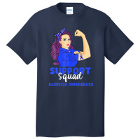 Support Squad Blue Warrior Alopecia Awareness Women Basic T-shirt | Artistshot