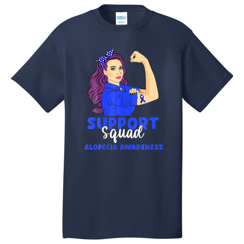 Support Squad Blue Warrior Alopecia Awareness Women Basic T-shirt | Artistshot