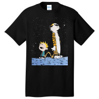 Calvin On The Galaxy Basic T-shirt | Artistshot