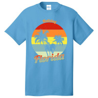 Hot Trend Holiday Florida Retro Tropical Palm Trees Vacation Basic T-shirt | Artistshot