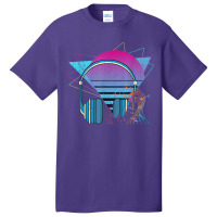 80s Art Vaporwave Aesthetic Headphones Synthwave Retro Music Classic Basic T-shirt | Artistshot