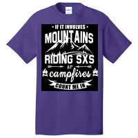 Mountains Riding Sxs Campfires Poster Blue Basic T-shirt | Artistshot