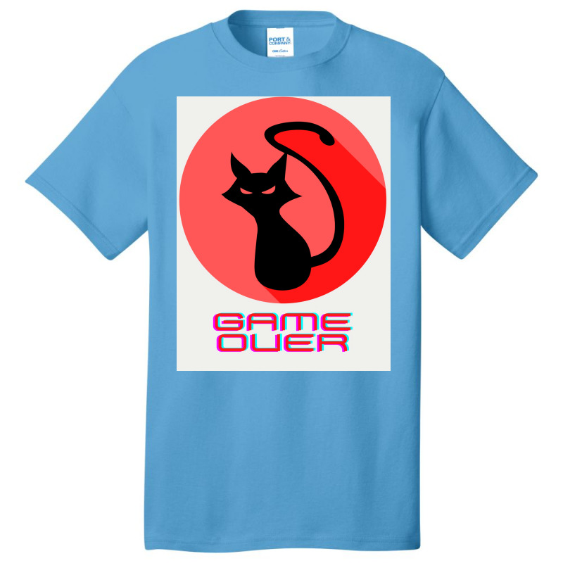 Game Over Evil Black Cat Poster Gift Basic T-shirt by globossterkyc | Artistshot