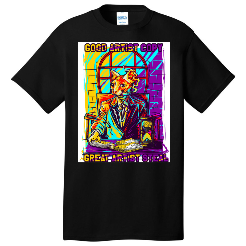 Gangster Cat Poster Stars Basic T-shirt by globossterkyc | Artistshot