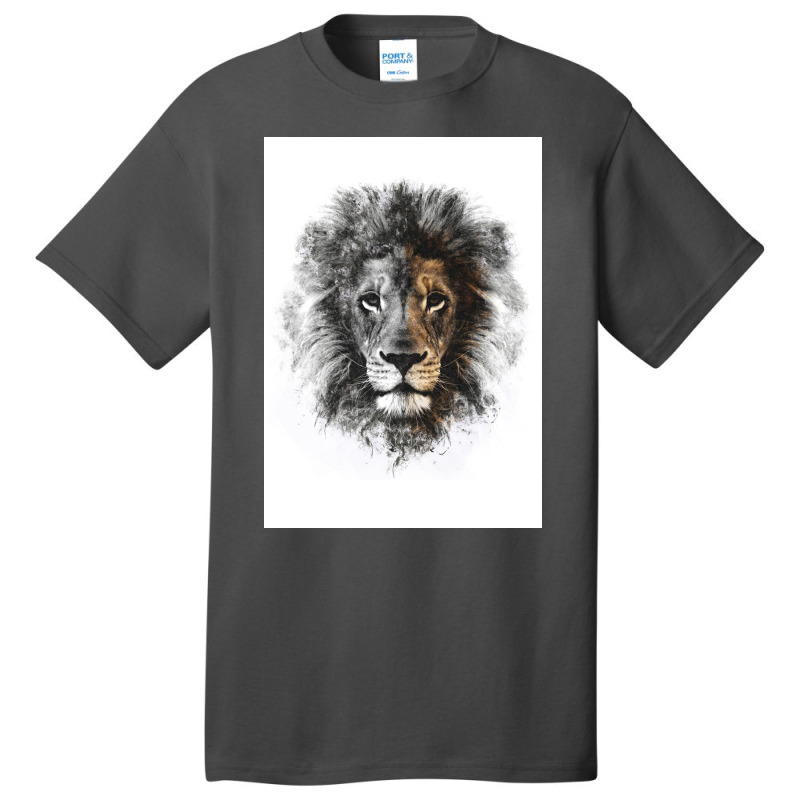 Lion Mono Poster Green Basic T-shirt | Artistshot