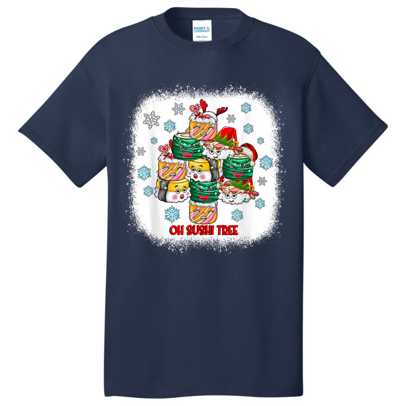 Oh Sushi Tree Funny Japanese Food Merry Christmas Xmas T Shirt Basic T-shirt by kylrahal8pot | Artistshot