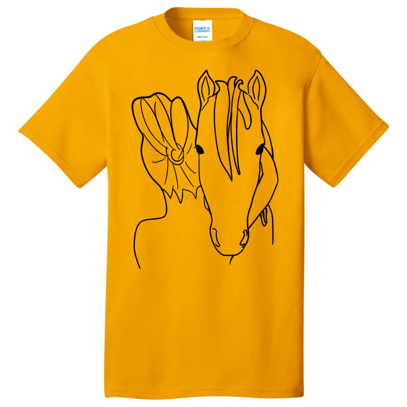 Hot Trend Hugging My Horse, Line Art Basic T-shirt | Artistshot