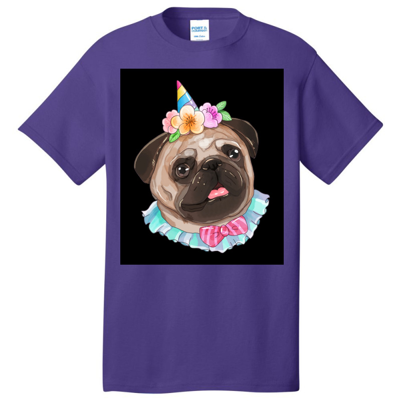 Cute Pug Dog Poster Aesthetic Basic T-shirt | Artistshot