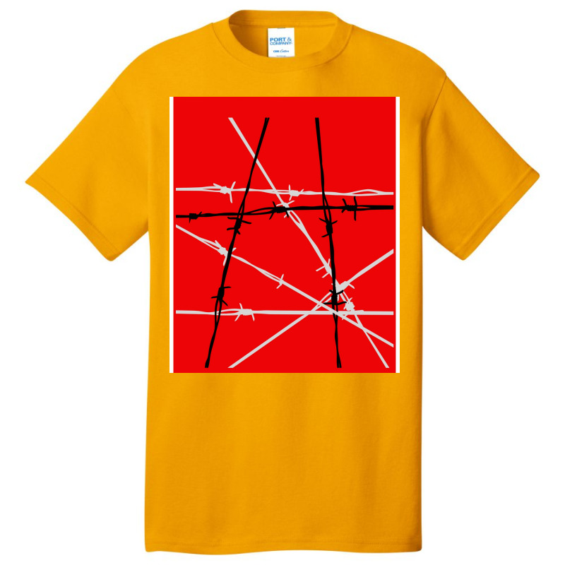 Barbed Wire Red Graphic Poster Yellow Basic T-shirt | Artistshot