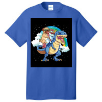 Pug Unicorn Dinosaur T Rex Rainbow Gifts Poster Nostalgia Basic T-shirt | Artistshot