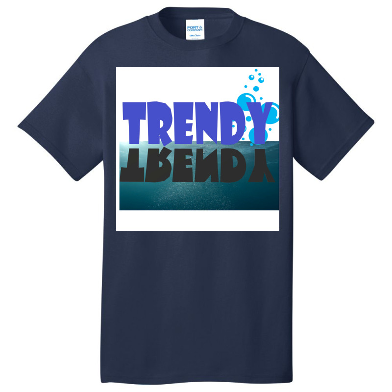 Trendy Poster Blue Basic T-shirt by sporewashory | Artistshot