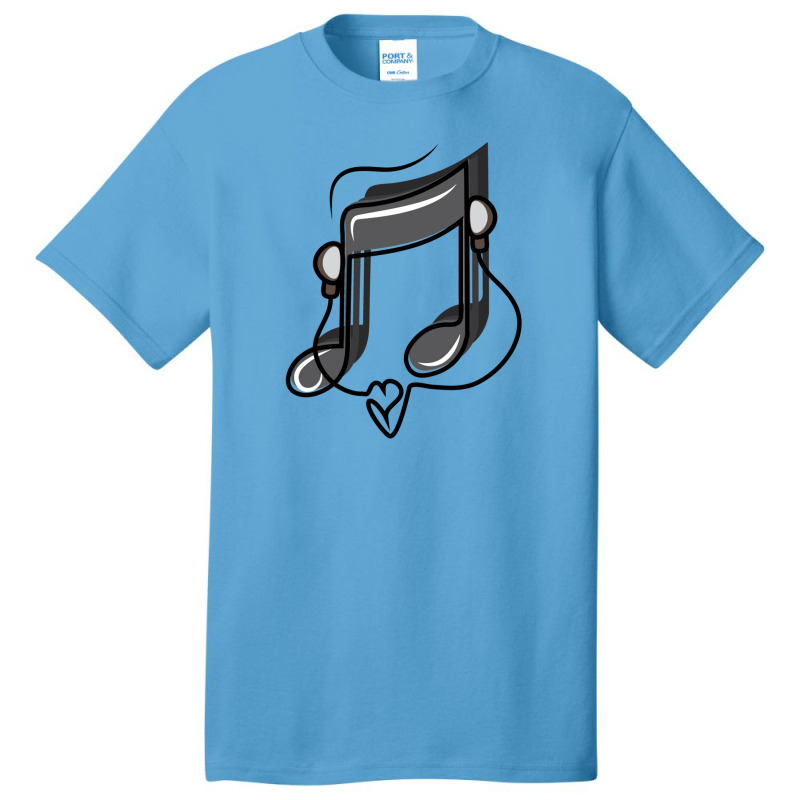 Black Music Note Basic T-shirt by JasonPaxton | Artistshot