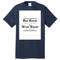 T Shirt East Coast West Caost Poster Red Basic T-shirt | Artistshot