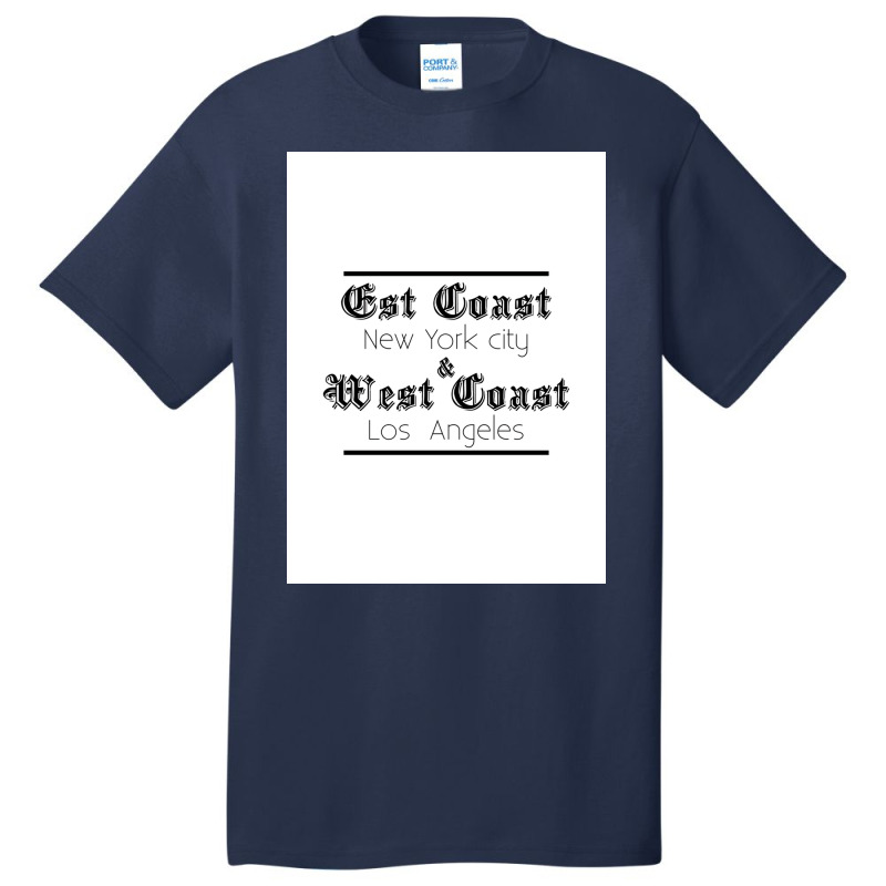 T Shirt East Coast West Caost Poster Red Basic T-shirt | Artistshot