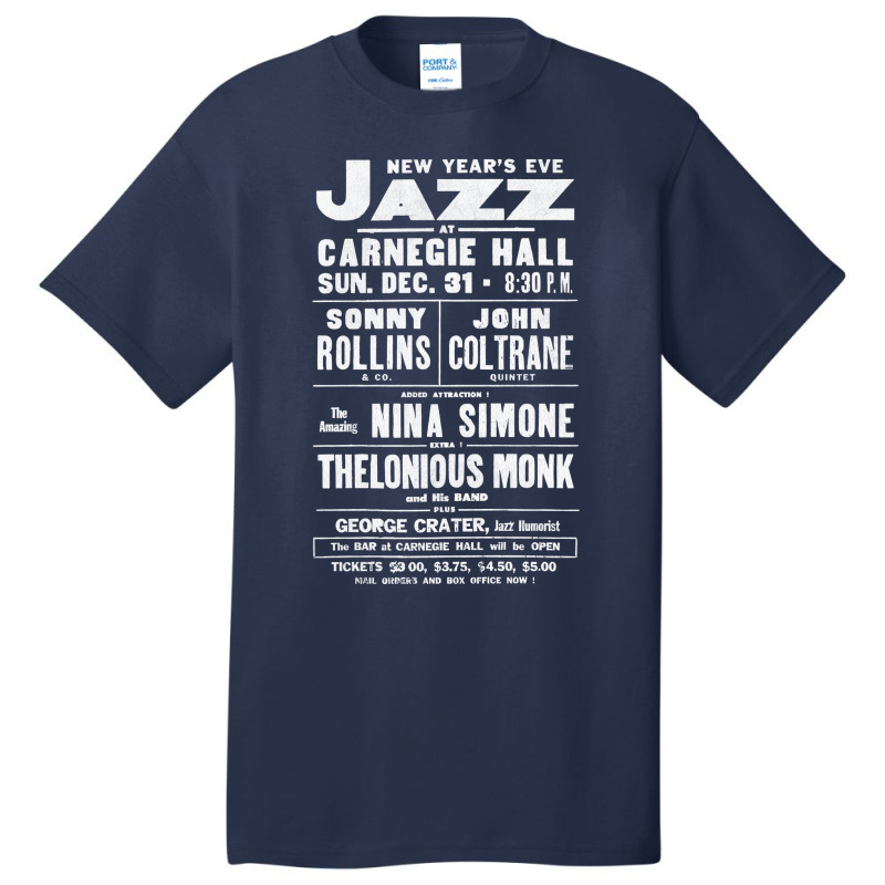 Jazz At Carnegie Hall       Vintage Jazz Poster (1) Basic T-shirt | Artistshot