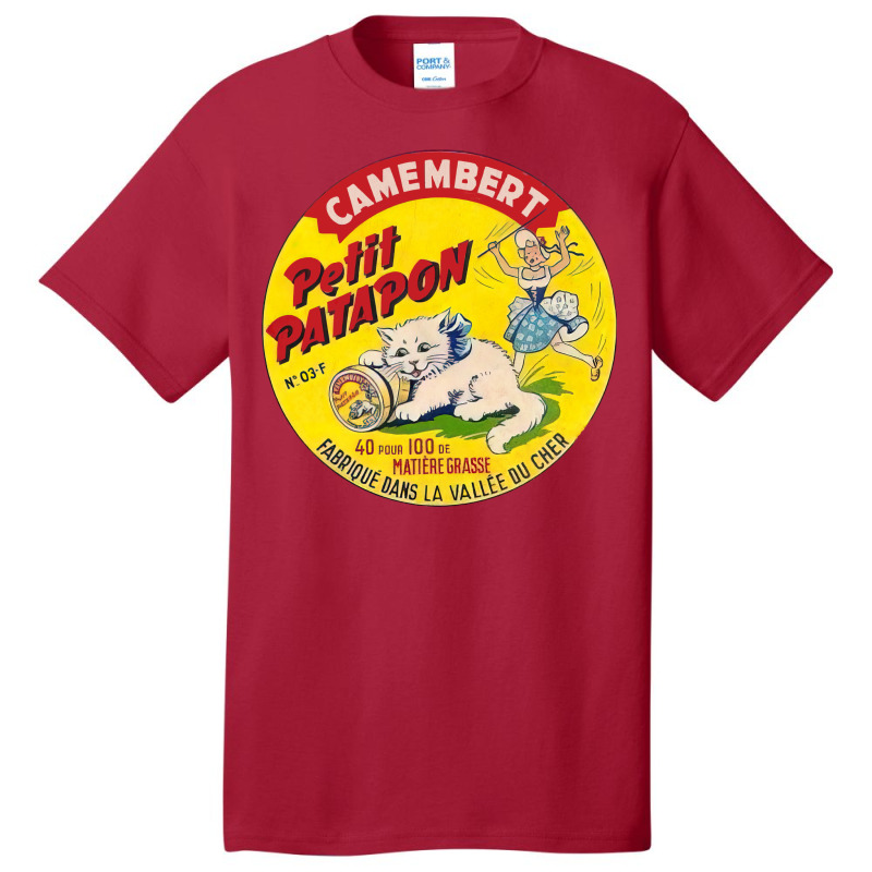 Camembert Petit Patapon     Vintage Francophile Cheese Label Basic T-shirt | Artistshot