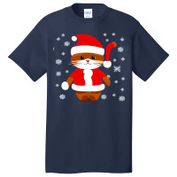 Cat Christmas Snow Basic T-shirt | Artistshot