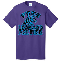 Free Leonard Peltier Blue Used Look Basic T-shirt | Artistshot