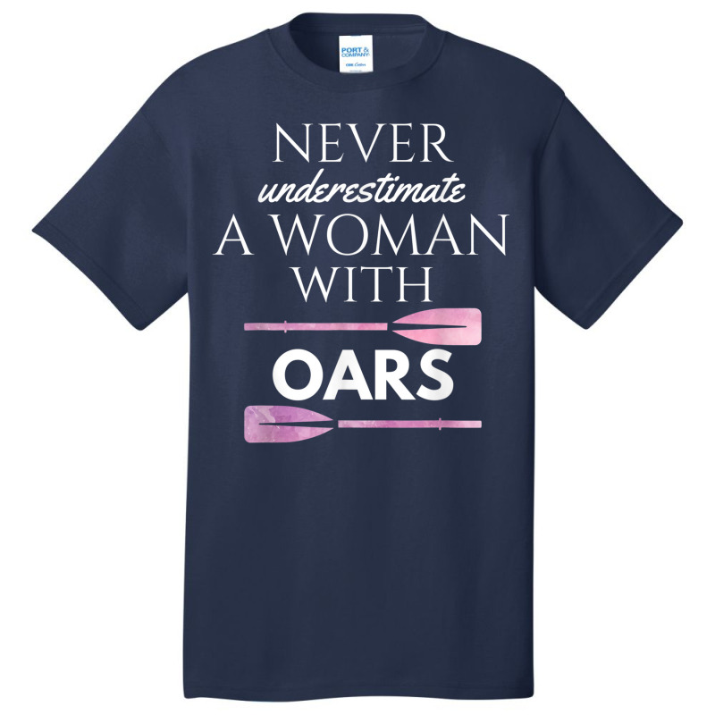 Funny Rowing Canoeing Woman With Oars Shirt Basic T-shirt | Artistshot