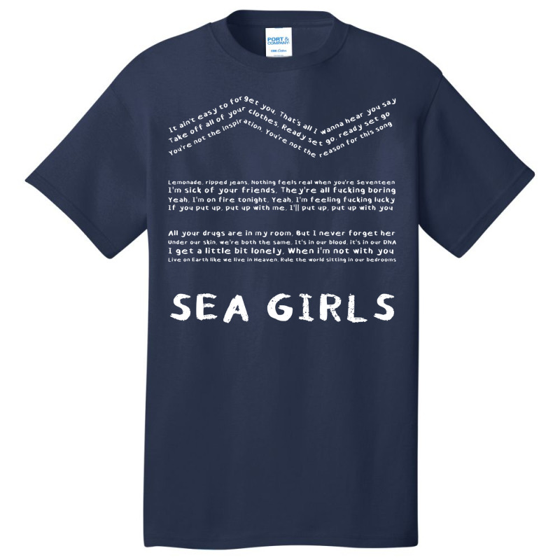 Sea Girls Lyrics Basic T-shirt by asaberazretk | Artistshot