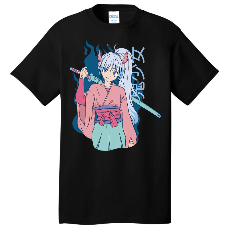 Japanese Anime Demon Samurai Ninja Girl Katana Sword Premium Basic T-shirt | Artistshot