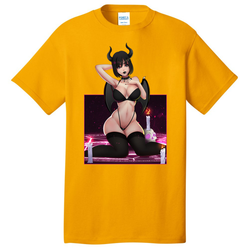 Succubus Girl Basic T-shirt by sixsuspend | Artistshot