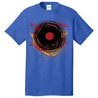 Vinyl Record Retro Grunge With Paint And Scratches   Music Dj! Basic T-shirt | Artistshot