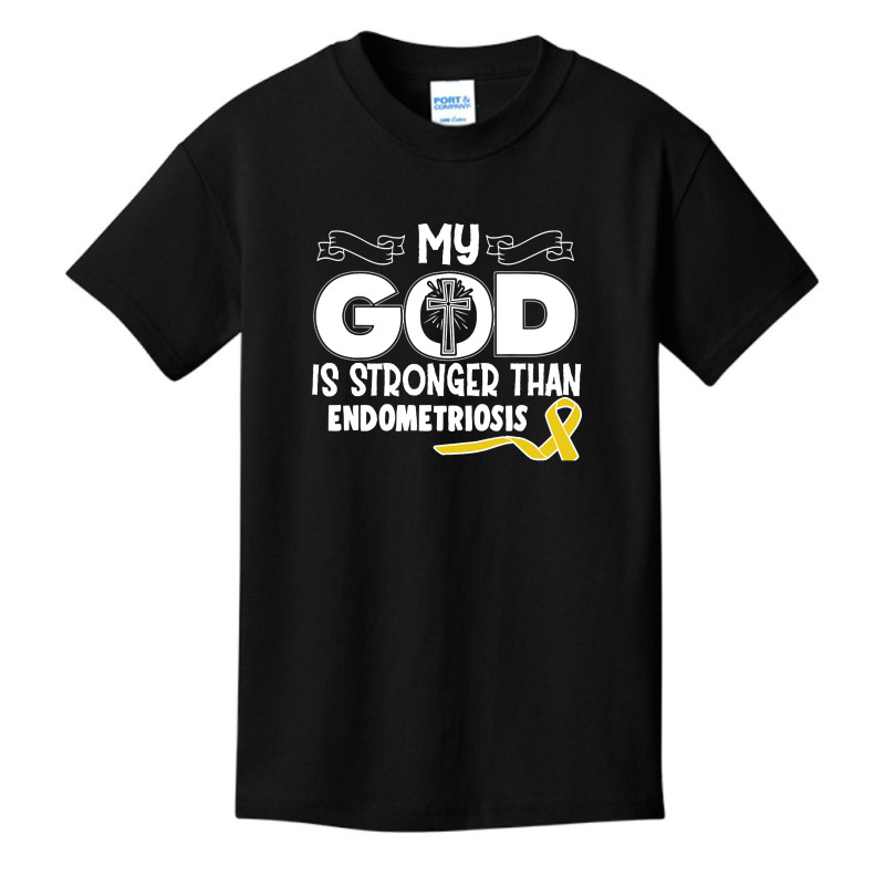 Limited Edition Endometriosis Awareness My God Is Stronger Than - In T Basic Youth T-shirt | Artistshot