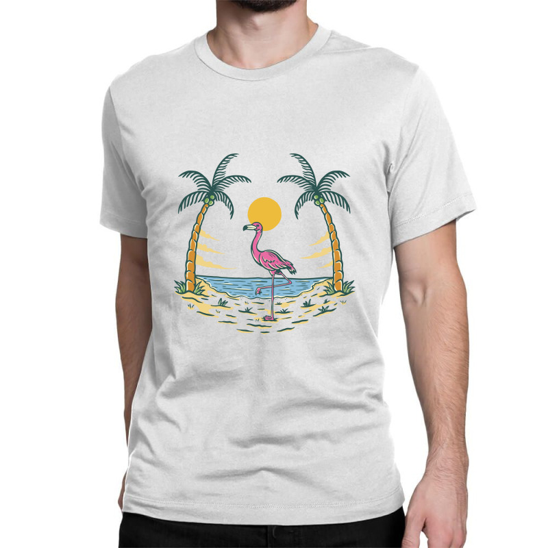 Summer Vibes Flamingo Classic T-shirt by Mangustudio | Artistshot